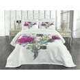 thumbnail image 1 of Ambesonne Dragonfly Quilted Bedspread Set 3 Pcs, Summer Meadow Herbs, King Size, Multicolor, 1 of 5