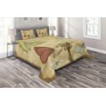 thumbnail image 1 of Ambesonne Dragonfly Quilted Coverlet 3 Pcs, Retro Butterflies Art, Queen Size, Sand Brown Caramel, 1 of 1