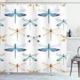 thumbnail image 1 of Ambesonne Dragonfly Shower Curtain, Regular Lines Insects, 69"Wx70"L, Orange Blue, 1 of 5