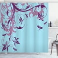 thumbnail image 1 of Ambesonne Dragonfly Shower Curtain, Swirled Floral Branches, 69"Wx75"L, Pale Azure, 1 of 4