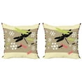 thumbnail image 1 of Ambesonne Dragonfly Throw Pillow Cover 2 Pack, Botanical Growth, 18", Multicolor, 1 of 5
