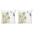 thumbnail image 1 of Ambesonne Dragonfly Throw Pillow Cover 2 Pack, Dandelions Spring Art, 24", Tan Army Green, 1 of 2