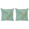 thumbnail image 1 of Ambesonne Dragonfly Throw Pillow Cover 2 Pack, Insects Nature Exotic, 16", Almond Green, 1 of 2