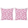 thumbnail image 1 of Ambesonne Dragonfly Throw Pillow Cover 2 Pack, Vibrant Wings Insect, 18", Pale Pink Fuchsia, 1 of 2
