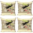 thumbnail image 1 of Ambesonne Dragonfly Throw Pillow Cover 4 Pack, Botanical Growth, 24", Multicolor, 1 of 7