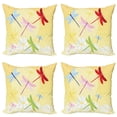 thumbnail image 1 of Ambesonne Dragonfly Throw Pillow Cover 4 Pack, Flower Field and Sun, 18", Multicolor, 1 of 5