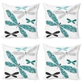 thumbnail image 1 of Ambesonne Dragonfly Throw Pillow Cover 4 Pack, Ornate Damask, 18", Teal Turquoise Black, 1 of 7
