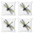 thumbnail image 1 of Ambesonne Dragonfly Throw Pillow Cover 4 Pack, Shady Ornate Pattern, 24", Multicolor, 1 of 5