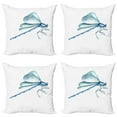 thumbnail image 1 of Ambesonne Dragonfly Throw Pillow Cover 4 Pack, Watercolor, 16", Pale Blue White, 1 of 7