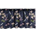 thumbnail image 1 of Ambesonne Dragonfly Valance Pack of 2, Floral Art Lilies Lupines, 42"X18", Dark Blue and Multicolor, 1 of 3