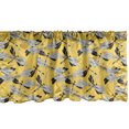 thumbnail image 1 of Ambesonne Dragonfly Valance Pack of 2, Jumble Animals Sketch, 54"X12", Earth Yellow Dark Grey, 1 of 4
