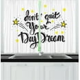 thumbnail image 1 of Ambesonne Dream Kitchen Curtains, Don't Quit Your Daydream Star, 55"x39", Yellow Black and White, 1 of 3