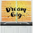thumbnail image 1 of Ambesonne Dream Kitchen Curtains, Horizontal Ombre Line Design, 55"x39", Black Yellow, 1 of 3