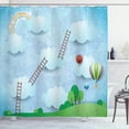 thumbnail image 1 of Ambesonne Dream Shower Curtain, Clouds Ladders Rainbow Art, 69"Wx75"L, Pale Cadet Blue Green, 1 of 4