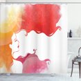 thumbnail image 1 of Ambesonne Dream Shower Curtain, Watercolor Lady Pastel Hair, 69"Wx70"L, Scarlet Pale Vermilion, 1 of 4