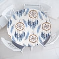 thumbnail image 1 of Ambesonne Dreamcatcher Fitted Round Tablecloth, Oriental Fuzz Pattern, 36"- 40" Diameter, Dark Lavender Almond, 1 of 1