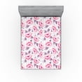 thumbnail image 1 of Ambesonne Dreamy Floral Fitted Sheet, Soft Colors Leafy Art, California King, Pastel Pink Grey Pink, 1 of 5