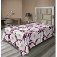 thumbnail image 1 of Ambesonne Dreamy Floral Flat Bedding Sheet Soft Top Sheet, Flowers Jumble Leaves, Twin XL, Pastel Purple Plum Ivory, 1 of 1