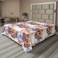 thumbnail image 1 of Ambesonne Dreamy Floral Flat Bedding Sheet Soft Top Sheet, Tropical Art Flowers, Full, Dark Coral Blue Violet, 1 of 1