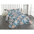 thumbnail image 1 of Ambesonne Dreamy Floral Quilted Coverlet 2 Pcs, Outer Space Flowers, Twin Size, Dark Lavender Lilac, 1 of 4