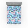 thumbnail image 1 of Ambesonne Dreamy Flowers Fitted Sheet, Delicate Spring Art, Full Size, Deep Sky Blue Rose, 1 of 5