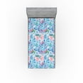 thumbnail image 1 of Ambesonne Dreamy Flowers Fitted Sheet, Delicate Spring Art, Twin XL Size, Deep Sky Blue Rose, 1 of 5