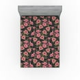 thumbnail image 1 of Ambesonne Dreamy Flowers Fitted Sheet, Floral Japanese Feel, California King, Pastel Pink Khaki, 1 of 5