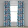 thumbnail image 1 of Ambesonne Dreamy Flowers Grommet Curtain, Delicate Spring Art, 50"x108", Deep Sky Blue Rose, 1 of 1