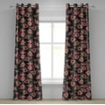 thumbnail image 1 of Ambesonne Dreamy Flowers Grommet Curtain, Floral Japanese Feel, 50"x84", Pastel Pink Khaki, 1 of 1