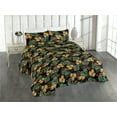 thumbnail image 1 of Ambesonne Dreamy Forest Quilted Bedspread Set 3 Pcs, Leafy Scene Jungle, Queen, Mustard Sea Green Coral, 1 of 4