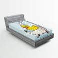 thumbnail image 1 of Ambesonne Duck Fitted Sheet, Cartoon Mascot in Bathtub, Twin Size, Multicolor, 1 of 2