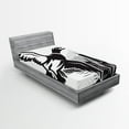 thumbnail image 1 of Ambesonne Duck Hunting Fitted Sheet, Monochromatic Graphics, Twin Size, Charcoal Grey and White, 1 of 3
