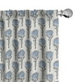 thumbnail image 1 of Ambesonne Dusty Blue Window Curtains, Protea Flowers Pattern, Each 28" W x 95" L, Ivory Blue Grey, 1 of 5