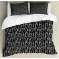 thumbnail image 1 of Ambesonne Dusty Blue Duvet Cover Sets, Monotone Garden Art, 2-Queen, Dark Grey Dimgray, 1 of 2