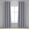 thumbnail image 1 of Ambesonne Dutch Grommet Curtain, Delftware Scales Design, 50" x 120", Indigo and White, 1 of 6