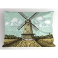 thumbnail image 1 of Ambesonne Dutch Pillow Sham, Windmill and Farmland, 26" X 20", Multicolor, 1 of 2