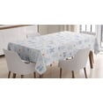 thumbnail image 1 of Ambesonne Dutch Tablecloth Rectangular Table Cover, Classic Clogs Bicycles, 60"x90", Navy Blue Orange, 1 of 3