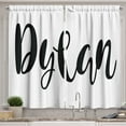thumbnail image 1 of Ambesonne Dylan Kitchen Curtains, Font Design, 55"x39", Black and White, 1 of 3