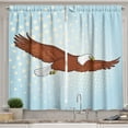 thumbnail image 1 of Ambesonne Eagle Kitchen Curtains, Pop Art Comic Falcon Bird, 55"x39", Pale Blue Cinnamon, 1 of 2