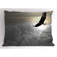 thumbnail image 1 of Ambesonne Eagle Pillow Sham, Sublime Creature Clouds, 26" X 20", Pale Yellow Pale Grey, 1 of 2