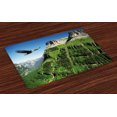 thumbnail image 1 of Ambesonne Eagle Place Mats Set of 4, Bird Mountain Fly, Standard Size, Green Blue Black, 1 of 4