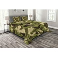 thumbnail image 1 of Ambesonne Eagle Quilted Bedspread Set 3 Pcs, Open Wings Camouflage, King Size, Dark Brown Army Green, 1 of 5