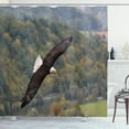 thumbnail image 1 of Ambesonne Eagle Shower Curtain, King of Skies Fly Forest, 69"Wx70"L, Green Dark Brown White, 1 of 3