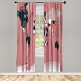 thumbnail image 1 of Ambesonne Earth Curtains, World Map Illustration Art, Pair of 28"x63", Dried Rose, 1 of 2