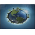 thumbnail image 1 of Ambesonne Earth Jigsaw Puzzle Durable Cardboard, Blue Seas Fresh Continent, 1000 pcs, Blue Green Pale Blue, 1 of 6