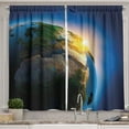 thumbnail image 1 of Ambesonne Earth Kitchen Curtains, Morning Sunrise Space, 55"x39", Blue Green Yellow, 1 of 2