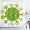 thumbnail image 1 of Ambesonne Earth Shower Curtain, Various Green Trees Bloom, 69"Wx84"L, Multicolor, 1 of 3