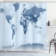 thumbnail image 1 of Ambesonne Earth Shower Curtain, World Map Illustration Art, 69"Wx70"L, Pale Blue, 1 of 4