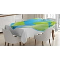 thumbnail image 1 of Ambesonne Earth Tablecloth Rectangular Table Cover, Vibrant Globe Heart Shape, 60"x90", Pale Blue Lime Green, 1 of 4