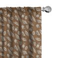 thumbnail image 1 of Ambesonne Earth Tones Window Curtains, Cocoa Beans Leaves, Each 28" W x 95" L, Dark Brown Brown Ivory, 1 of 5